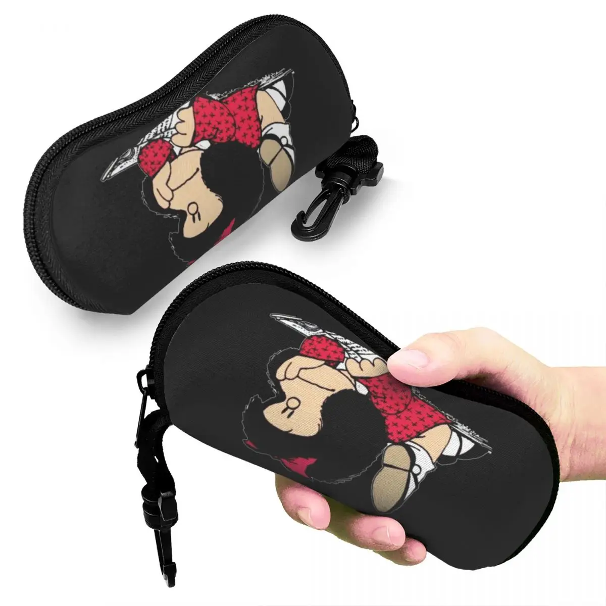 Cute Mafalda Shell Eyeglasses Protector Cases Cute Sunglass Case Argentine Cartoon Quino Comic Glasses Pouch