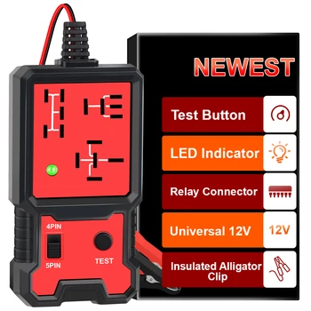 Car Relay Tester Voltage Tester Automotive Electronic Relay Tester LED Indicator Light Universal 12V Car Battery Checker