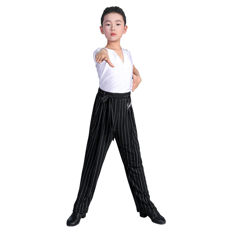 New Kids Latin Dance Clothing Boys Practice Wear Ballroom Dance Tops Trousers Cha Cha Salsa Tap Performance Costume BL8412