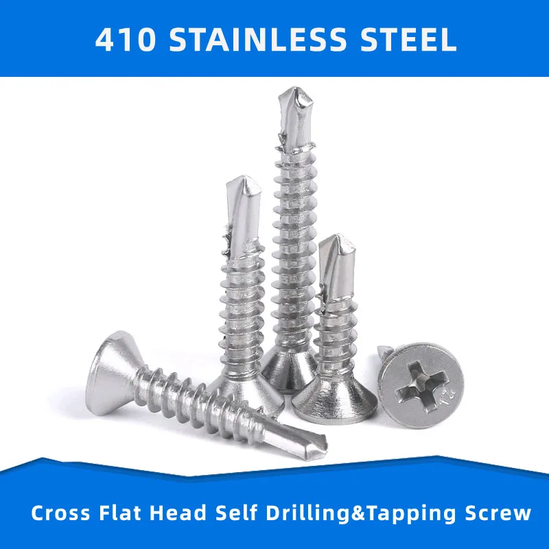 

410 Stainless Steel Cross Head Self Tapping Screw Self Drilling Screw Screws Round Phillips Fasteners Drilling Tail Screw