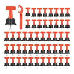 50Pcs Tile Leveling System for Tile Laying Level Wedges Alignment Spacers for Leveler Locator Spacers Plier Flooring Wall