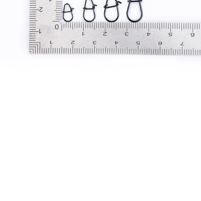 OUTKIT 50PCS Carbon Schwarz Edelstahl Pin Wirbel Angeln Zubehör Stecker Locken Clip Rollen Wirbel Sea Fishing Tackle – Detail 7