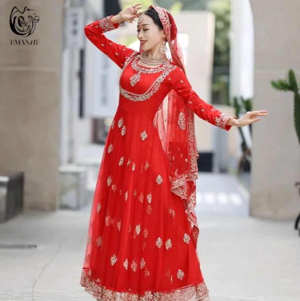 Woman Saree Embroidery Dress Female Coat Summer Clothing India Ethnic Girl Dancing Cloth