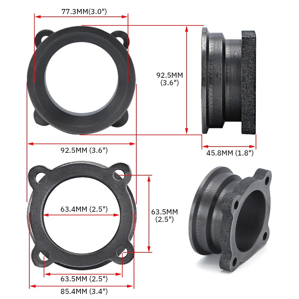 Tucool Racing T3 GT35 Turbo Exhaust Flange – 3/4 Bolt To 3V-Band Cast Adapter