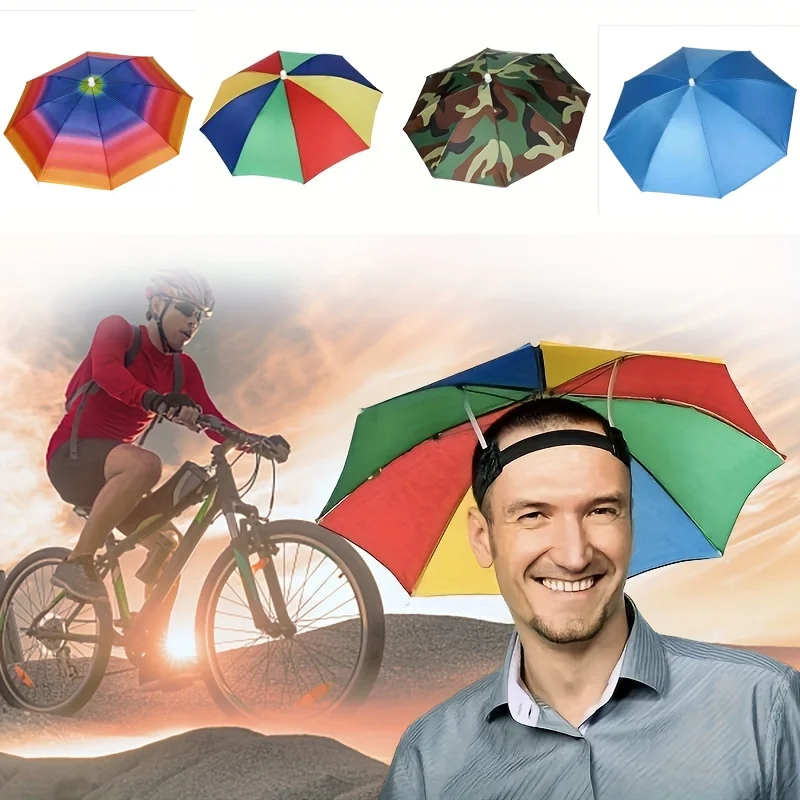 Chapeau parapluie portable pliable pour pêche camping plage protection solaire et pluie