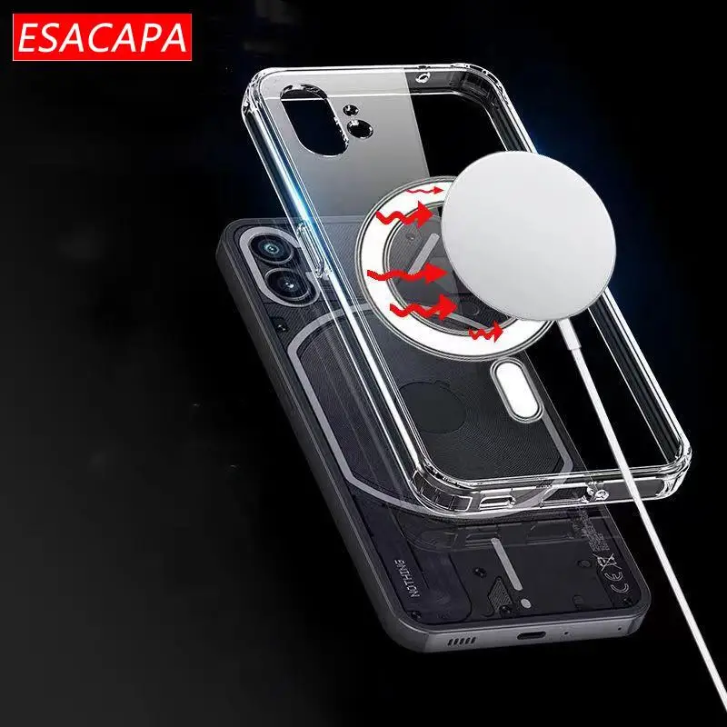 MagSafe Magnetic Transparent Shockproof Phone Case - Acrylic Back Cover