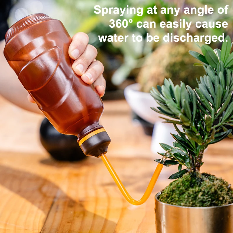 1Pc 450ml Small Watering Can Bottle Watering Spout Bonsai Can For Indoor Seedlings Plant Plastic For House