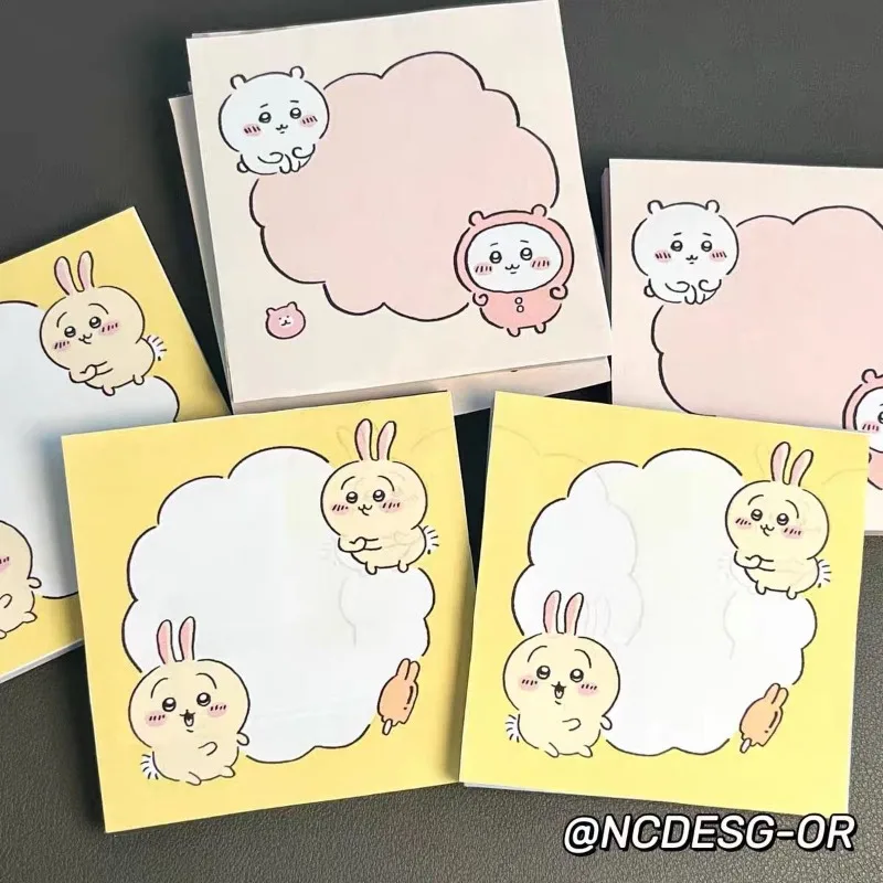 

Chiikawa оставьте сообщение, блокнот для записей, наклейки Usagi, аниме, Стикеры для заметок ちわ, коллекция мультяшных товаров, женский подарок