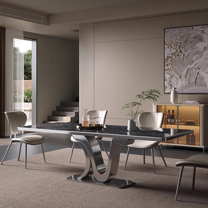 

Роскошный минималистичный Многофункциональный обеденный стол, дизайнерский современный Прямоугольный Обеденный стол, мебель для дома