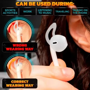 Eartip Ear Cap Accessori per auricolari 1 paio Cuscinetti per auricolari Custodia in silicone Auricolari Cover Custodia protettiva morbida per gancio per l'orecchio