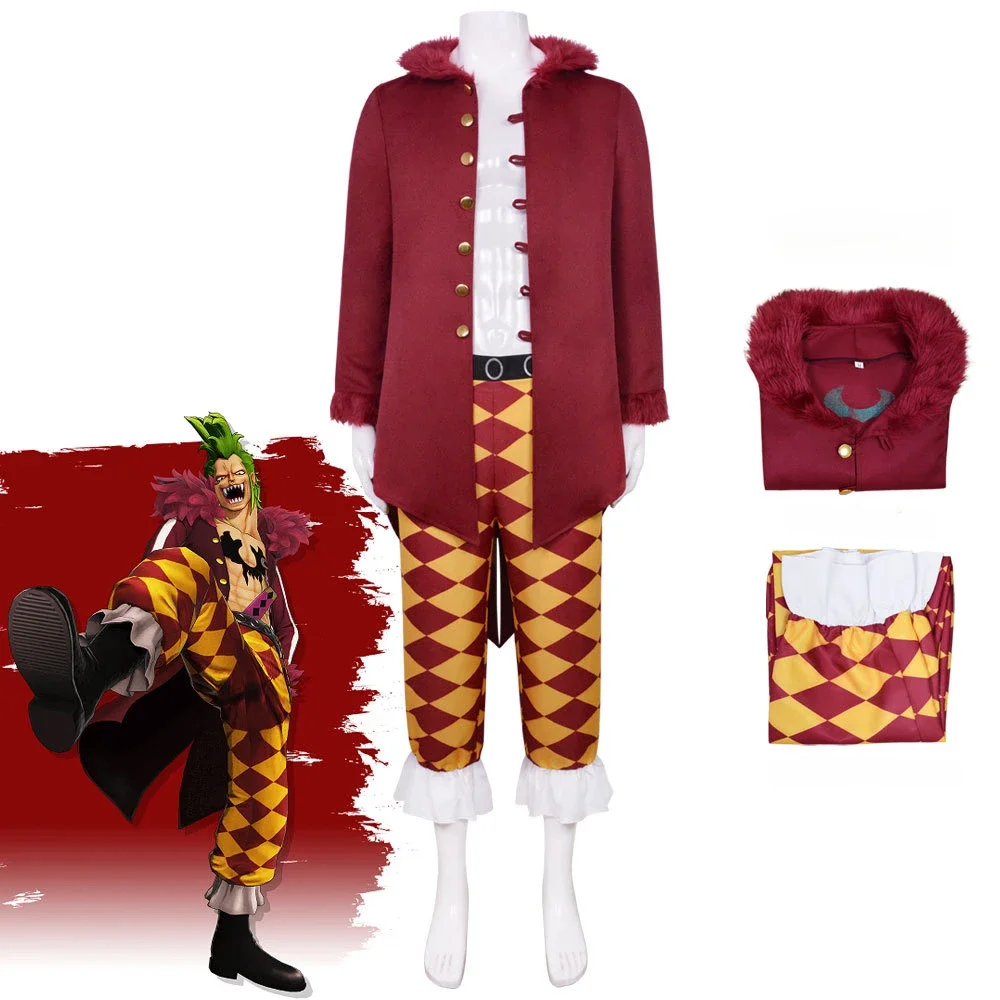 

Bartolomeo Cosplay Jackets Anime Cosplay Costume Man Red Trench Pants Halloween Christmas Party Uniform Set