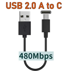 Compact USB Type C Power Sync Data Charging Cable - 0.2M (USB 2.0)