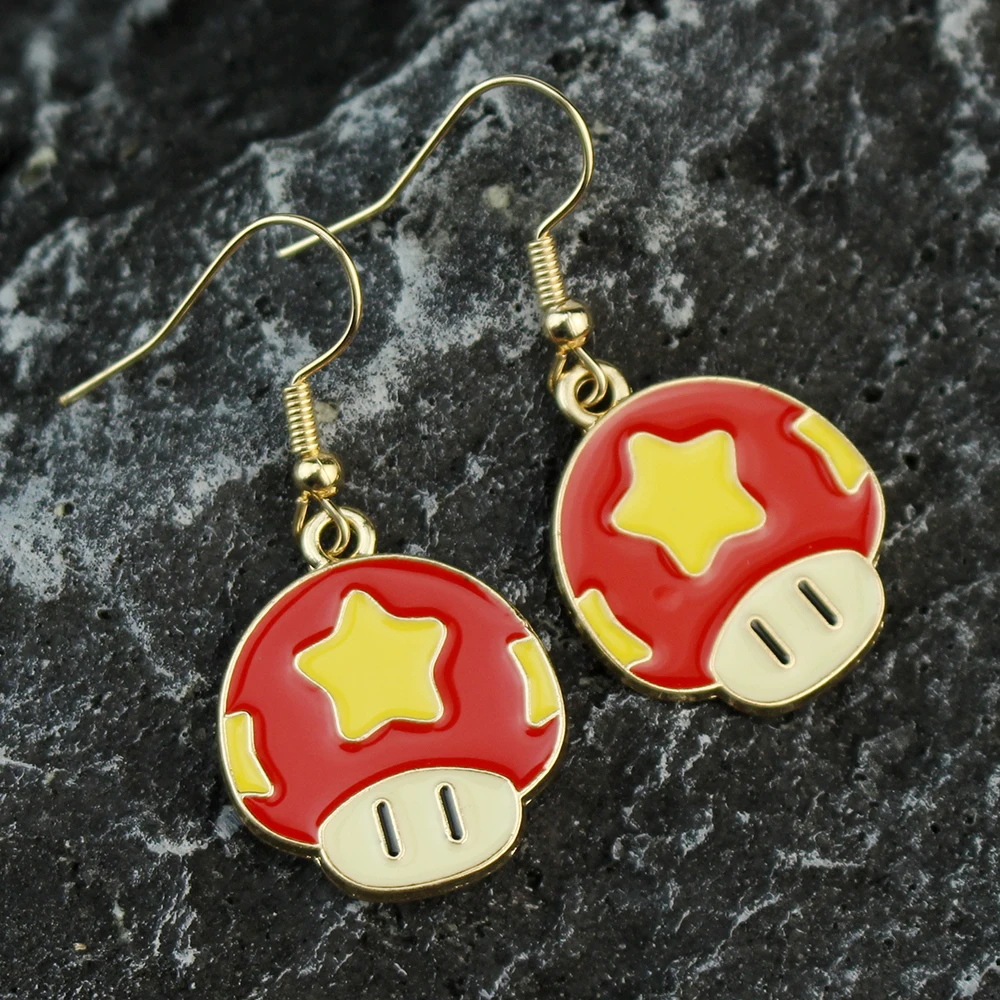 Super Mario Bros Cartoon Earrings Game Luigi Yoshi Toad Peach Accessories Anime Figure Alloy Fashion Earrings Birthday Gift hoop earrings,stud earrings,drop earrings,dangle earrings,crystal earrings,long earrings,pendant earrings,acrylic earrings,ear loops jewelry