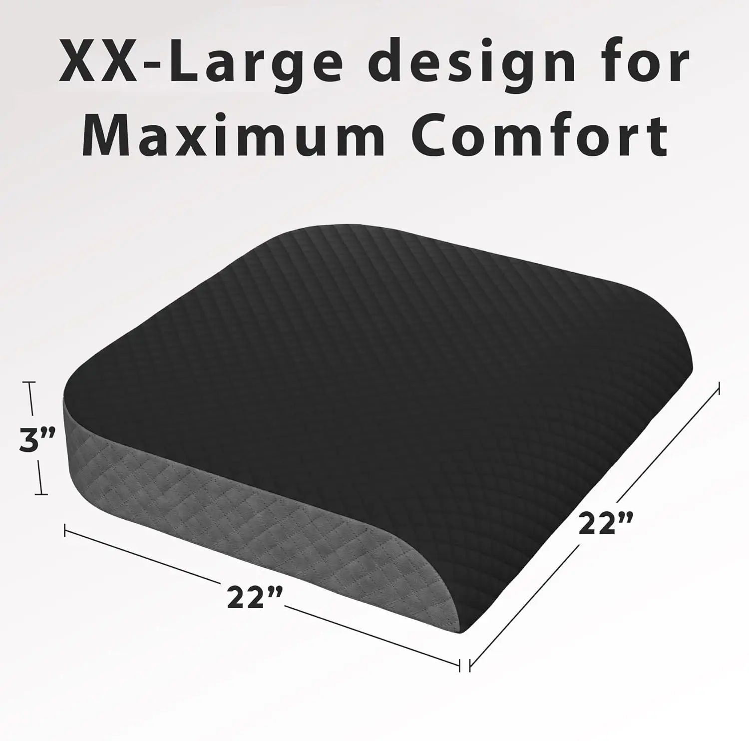 Extra Large Seat Cushion Stylish Plush Velvet Cover XL Memory Foam for Office Chair, Floor Pillow Back Pain Coccyx Bruise
