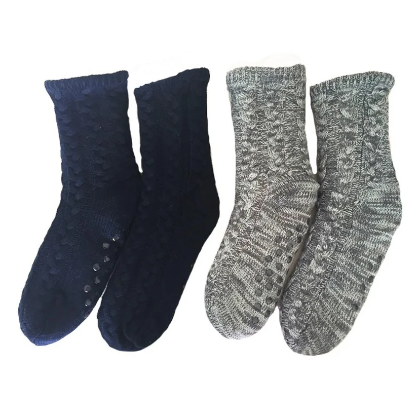 Mens fuzzy Socks Winter Warm Short Cotton Thickened Plus Velvet Home Sleeping Soft Anti slip Non Floor slipper Sock Male Gifts