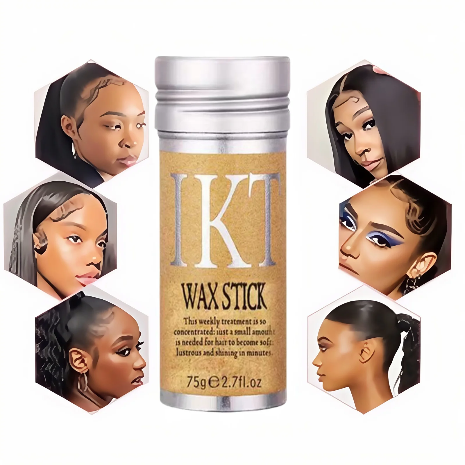 Hair Wax Stick For Black Women Wig With Slick Back Brushes Comb Sleek Stick Gel Pomade for Flyaway Hair Wig Styling Accessories 5