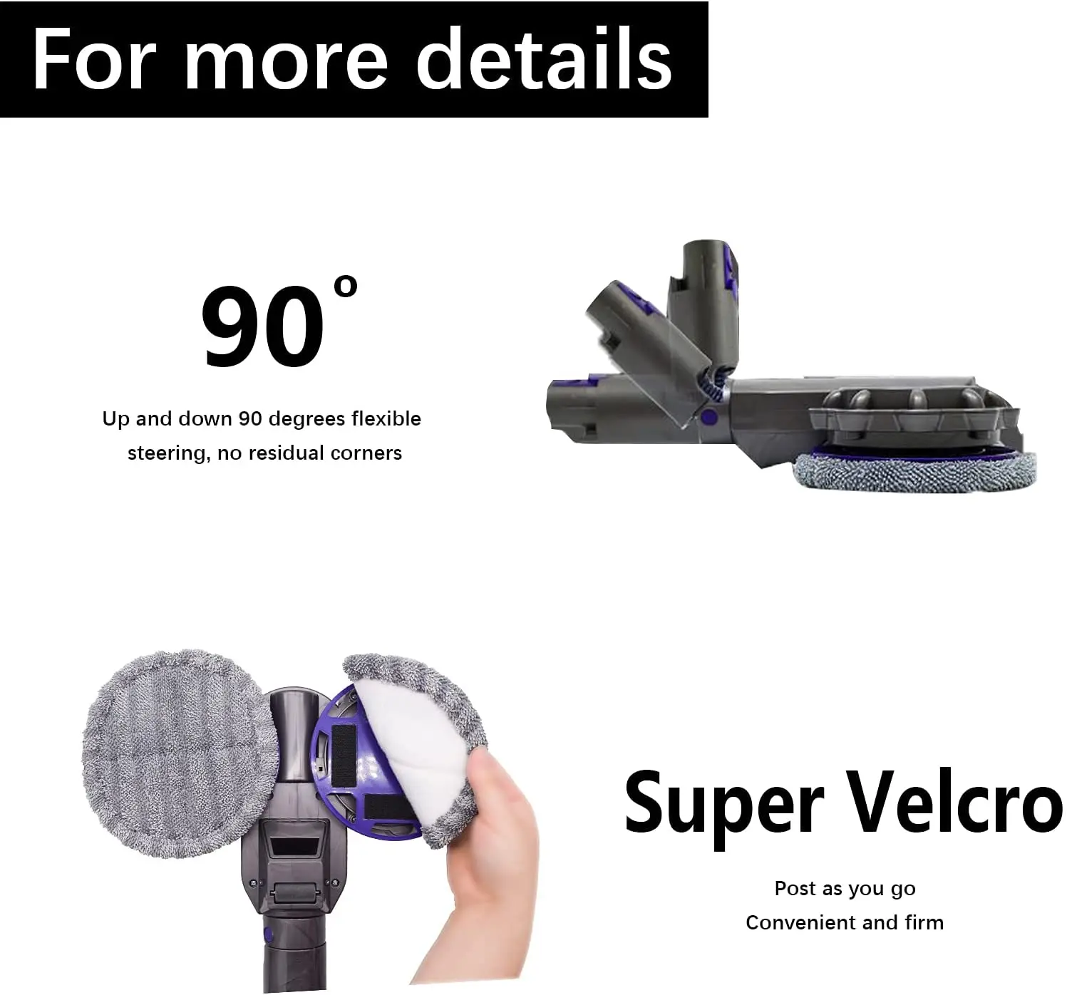 ダイソン V7 V8 V10 V11 V15 電動モップヘッドアタッチメント掃除機