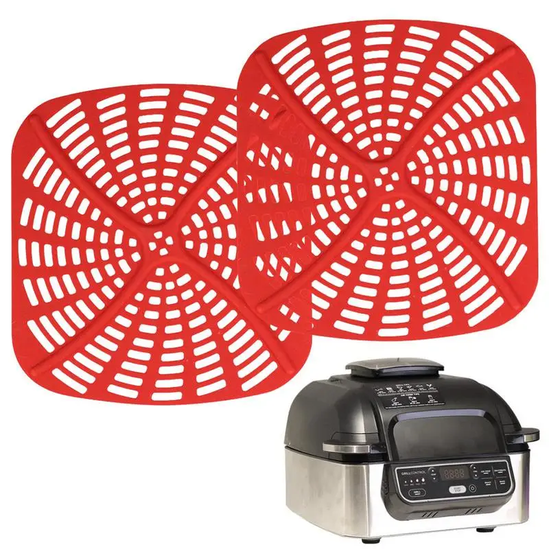 Silicone Mat For Airfryer Reusable 2pcs Square For Ninja Ag301 Non-Stick Silicone Pad