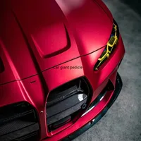 Matte Ceramics Red Vinyl Car Wrap Film Auto Plastic  Auto Plastic Assurance Air passage pattern Stickers Covering Foil 1.52x17M 6