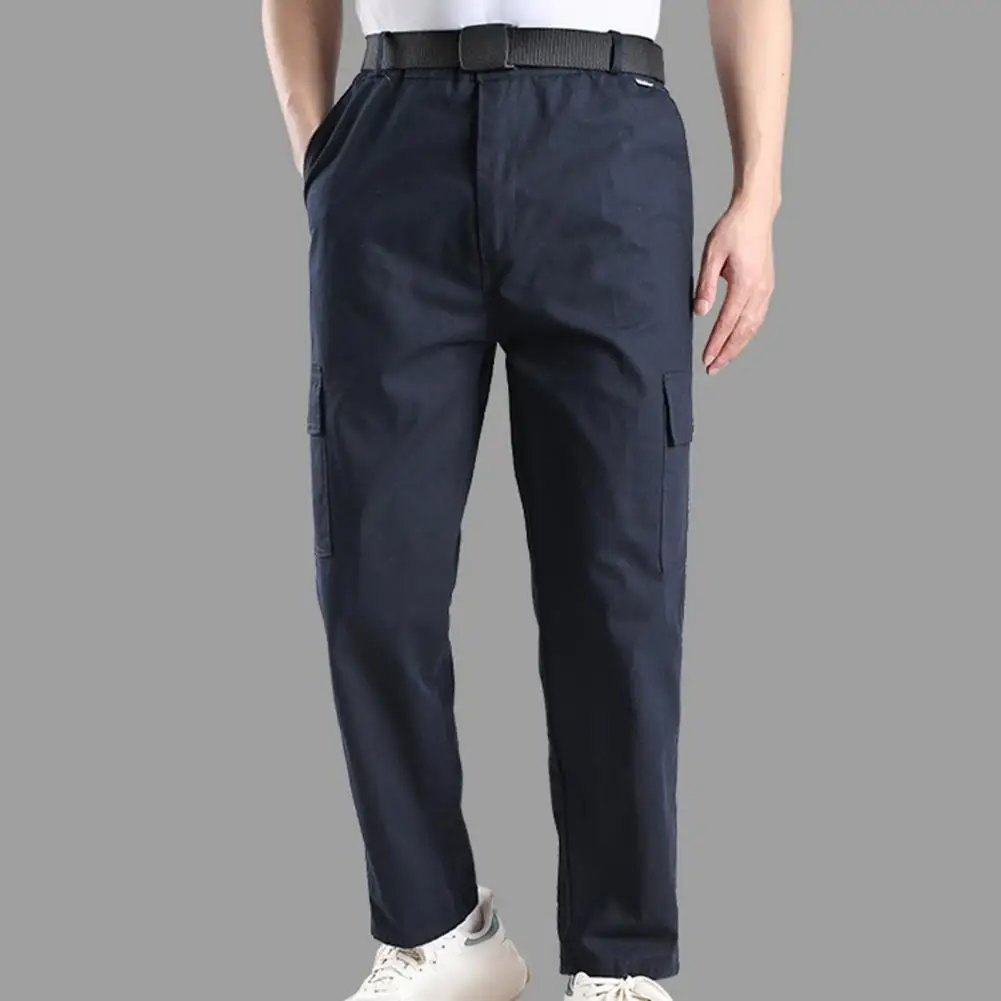 

Men Cargo Pants Breathable Durable Men's Straight Pants with Multi Pockets Comfortable Casual Trousers for Everyday Wear Spring
