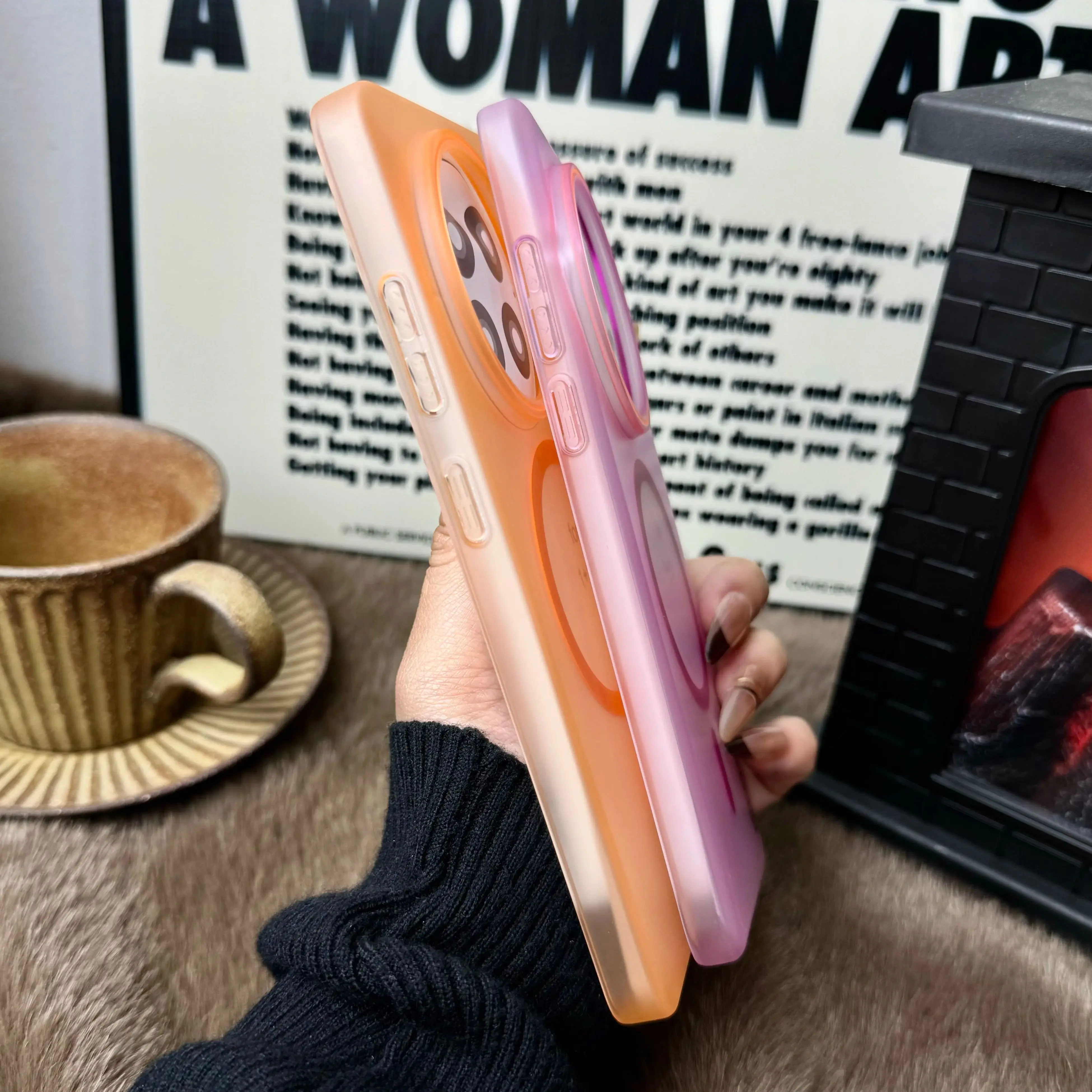 Magnetic Ultra-Thin Matte Candy Case - Translucent Hard Anti-Drop Cover