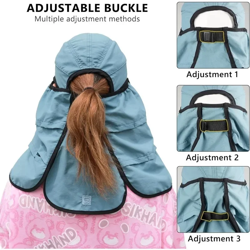 GADIEMKENSD UPF 50+ Fishing Sun Cap with Removable Neck Flap Breathable Foldable Brim Fisherman Caps Hiking Baseball hats M44