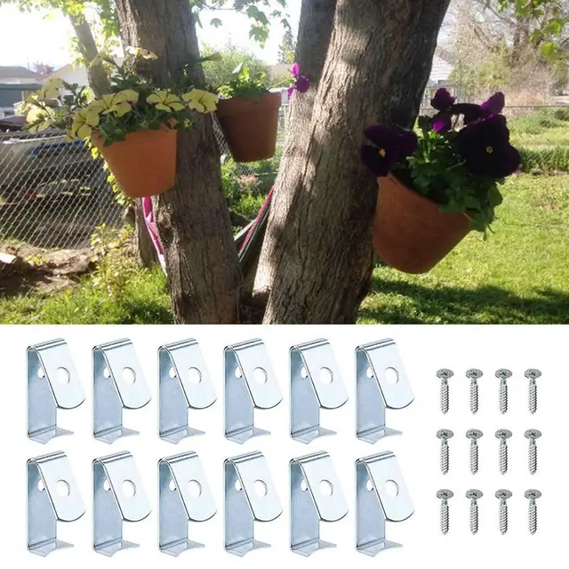 12 Db Virágcserép Klipek Rögzített Csat 5-8In Függő Horog Növényi Oltó Tartó Klip A Kerítés Falához Otthon - Image 3
