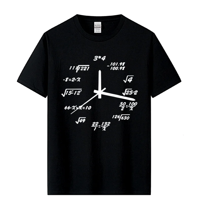 Männer T-shirt 100% Baumwolle Casual Lustige Mathematik Uhr Druck Sommer Lose Oansatz T Shirt für Männer Kurzarm T-shirt Männliche tops