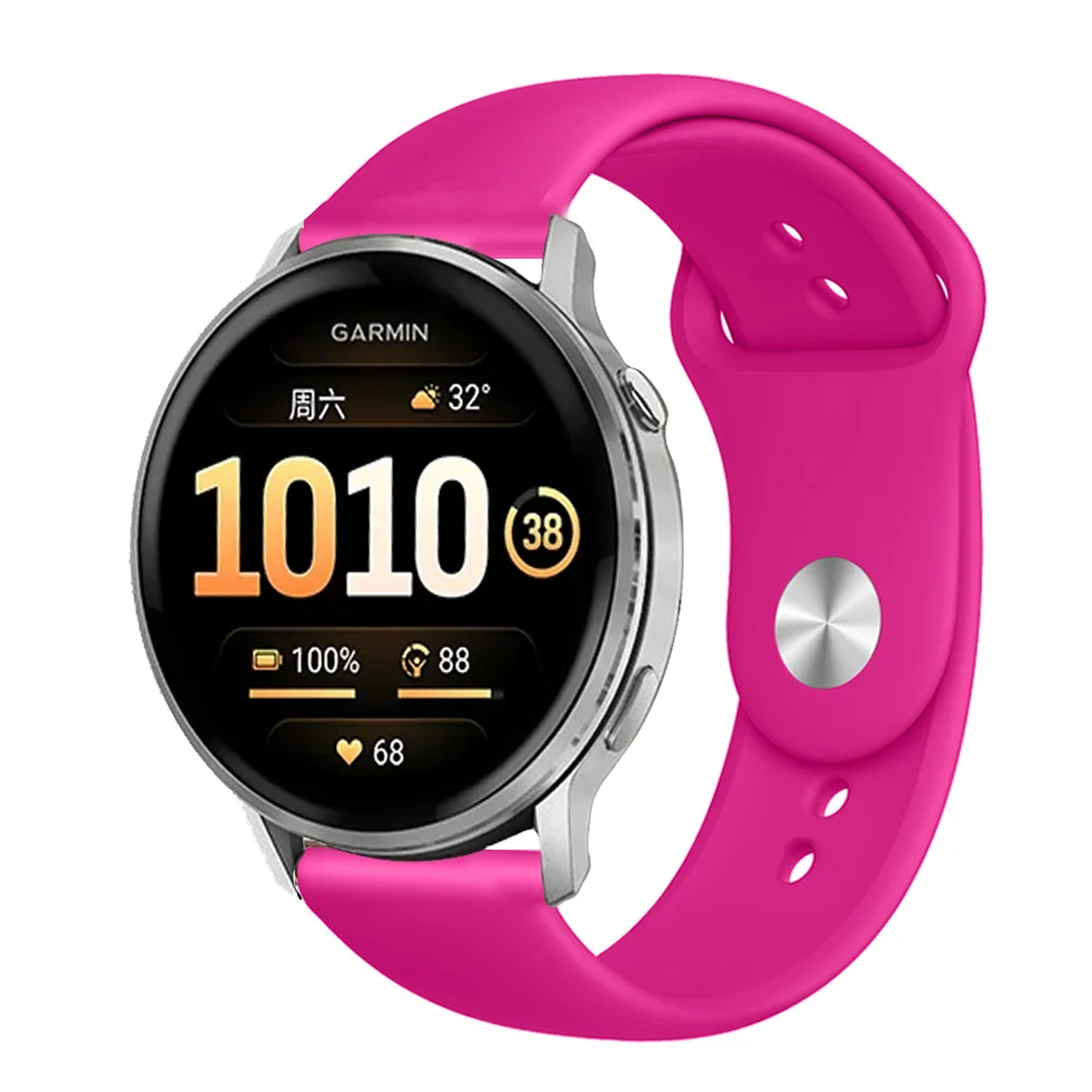 Silicone Sports Strap - Adjustable Fitness Bracelet, 20/22 mm Band