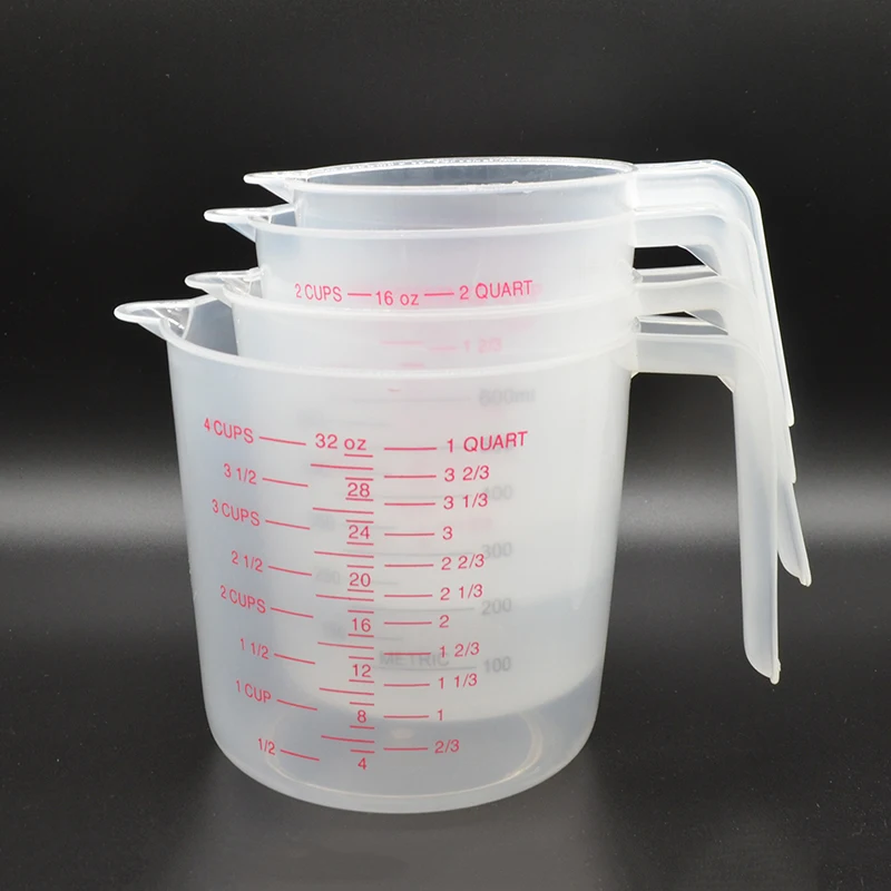 Taza medidora, jarra medidora para cocina, vaso medidor de vidrio, plástico  transparente de 500 ml - AliExpress