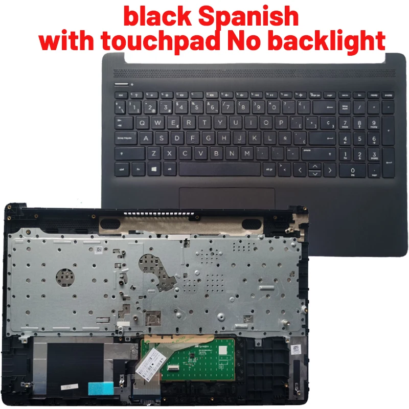 Teclado Portátil para hp 15-da 15-db 15t-da 15t-db 250 255 g7 Tpn-c135 Tpn-c136 Russo Eua Reino Unido Francês Espanhol e Latim Palmrest Upper - Imagem 6