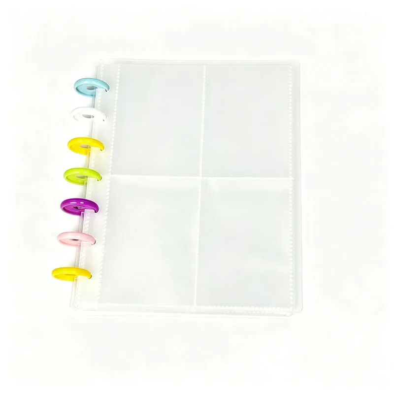 Rainbow Ring Photocard Album with 120 Slots and 3in 4-Pocket Clear Sleeves - Refillable ID Card Binder for Portable Kpop Idol Card Collection