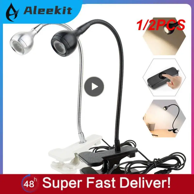 

1/2PCS USB power LED Desk Lamp Flexible Study Reading Book Lights Eye Table Lamp With Clip For Home Bedroom Study