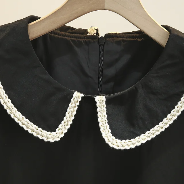 피터팬 칼라 인어 프린트 원피스 오버사이즈