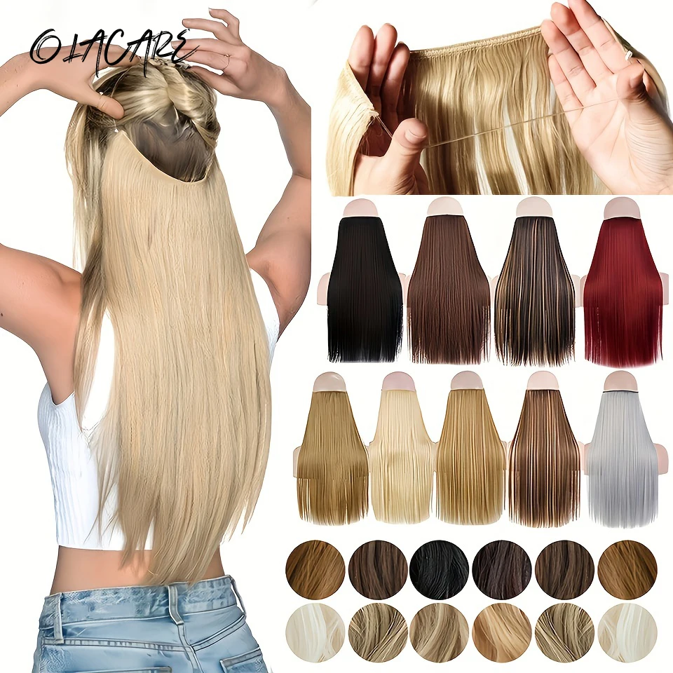 Synthetic Blonde Black Mixed Color Hair Extension For Women
