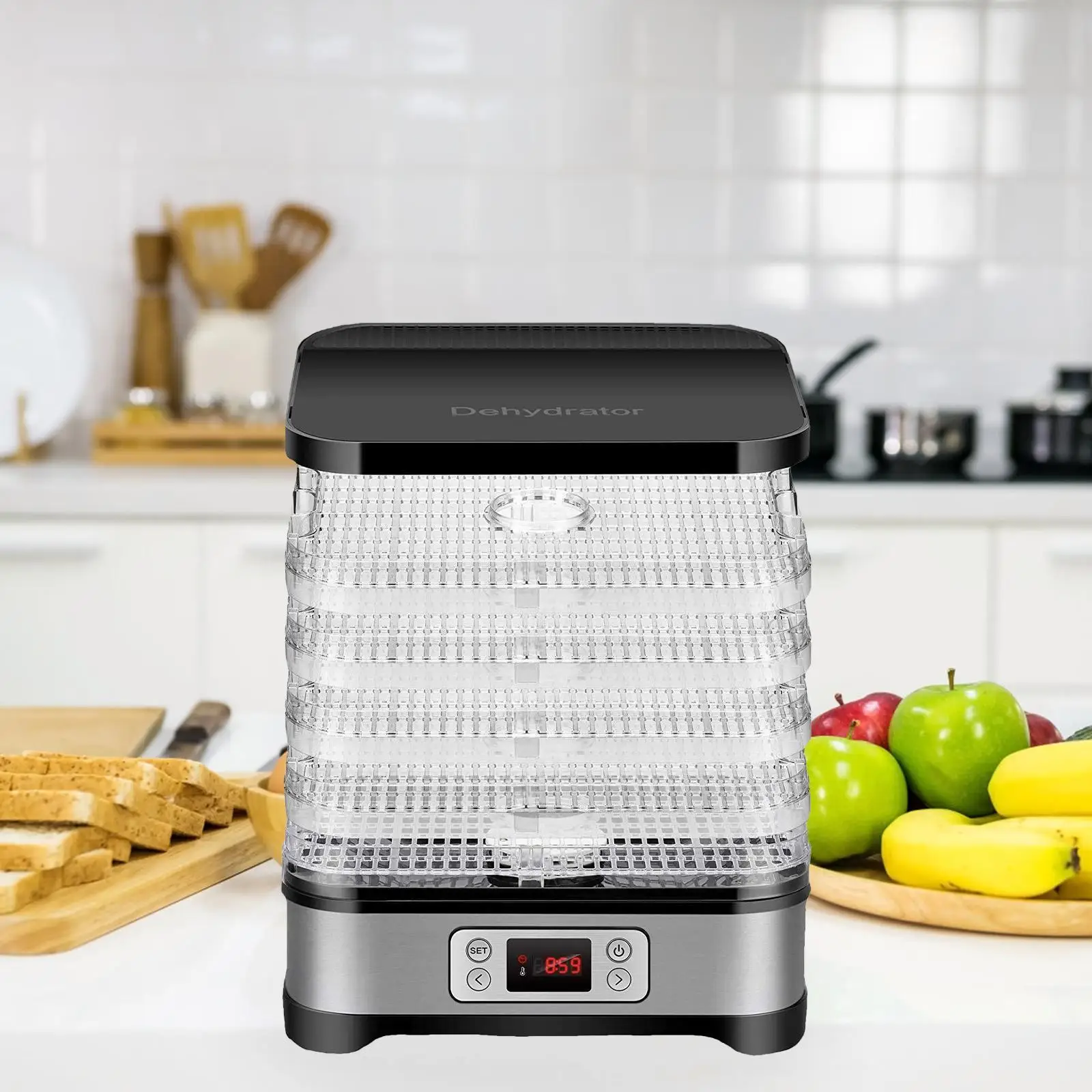 Electric Food Dryer 5 Trays Portable Fruit Dryer for Dog Treats Meats Snacks 4