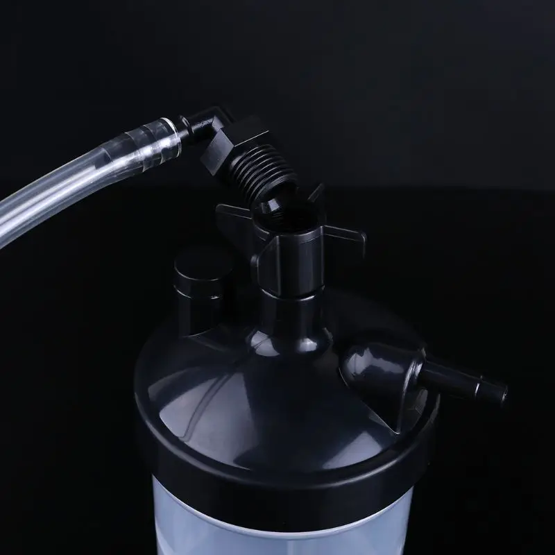 Oxygen Bubbler Bottle Humidity Humidifier Water Bottle with Tubing Connector Elbow 12