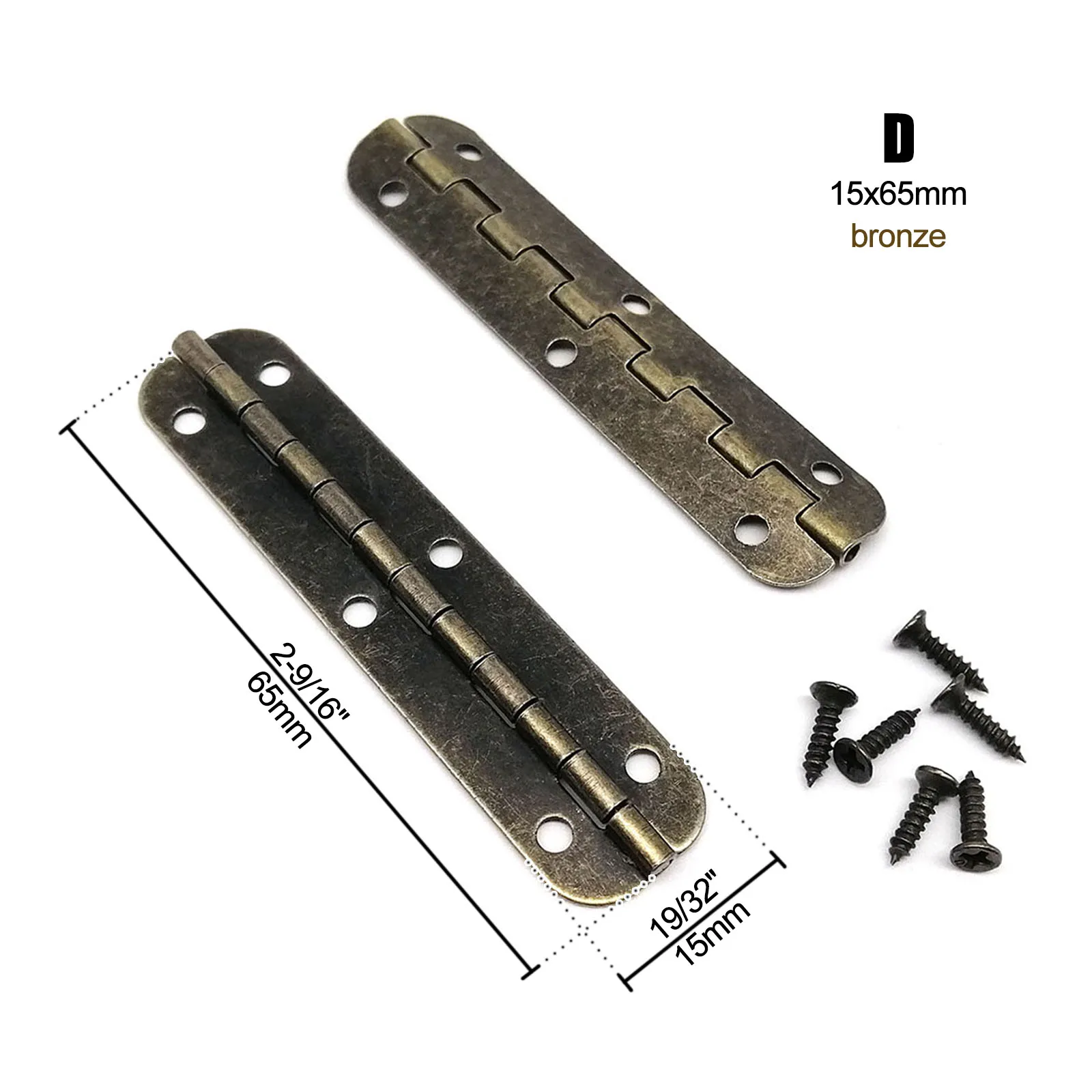 Set of 12 Mini Heavy Duty Extended Butterfly Hinges with Screws for Jewelry Boxes, Gift Chests, and Dollhouse Cabinets