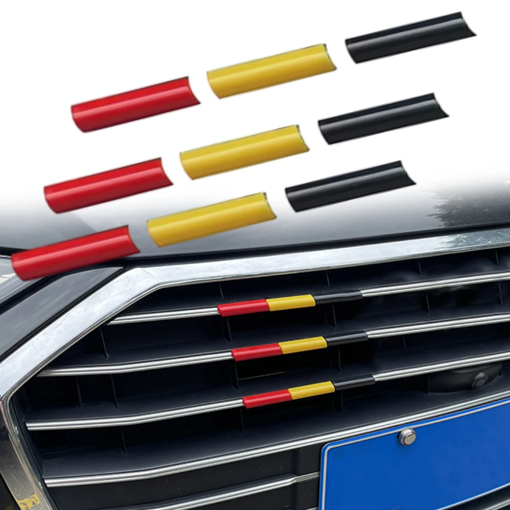 Three-Color Exterior Racing Grille Trim Strips for Car Front Grille Decoration