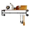 Wall Mounted Clothes Rail Industrial Pipe Garment Rack Clothes Hanging Rod Space-Saving 4