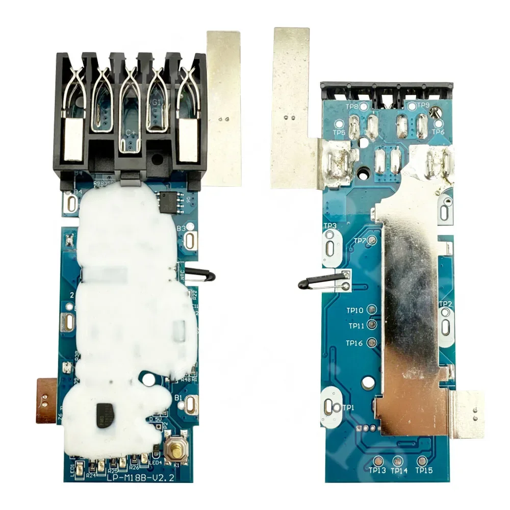 M18 15X21700 리튬 배터리 플라스틱 케이스 상자 밀워키 18V 리튬 이온 배터리 하우징 용 PCB 충전 보호 회로 기판