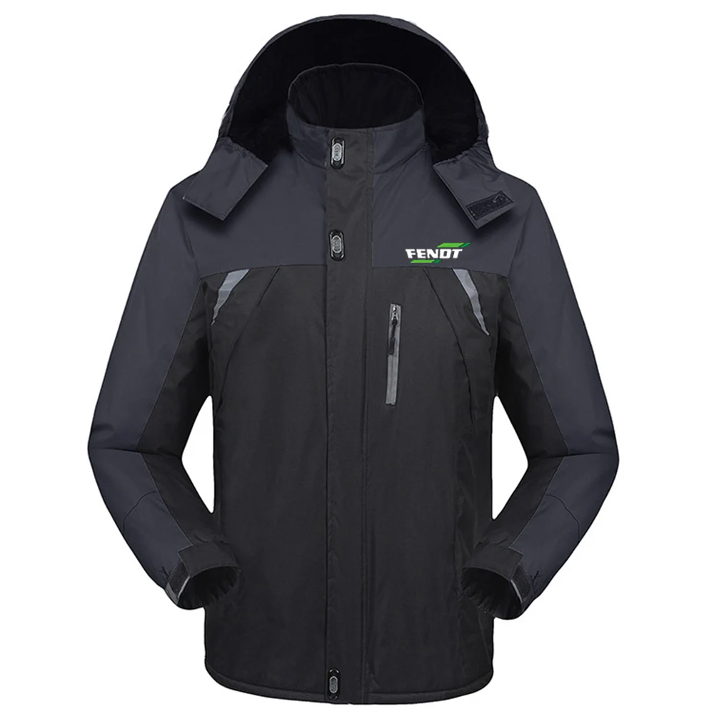 FENDT 2023 men's winter new fashion print thick warm coat thick windbreaker casual coat