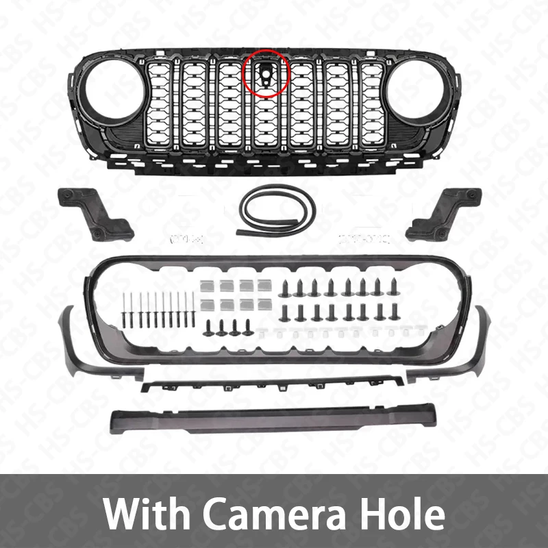 지프 랭글러 JL 2018-2024 그릴 업그레이드 2024 프론트 레이싱 그릴 후드 그릴 자동차 부품 그릴 트림 커버 액세서리