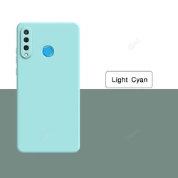 Shockproof Soft Liquid Silicone Protective Case for Huawei P30 Lite - Solid Color (Light Cyan)