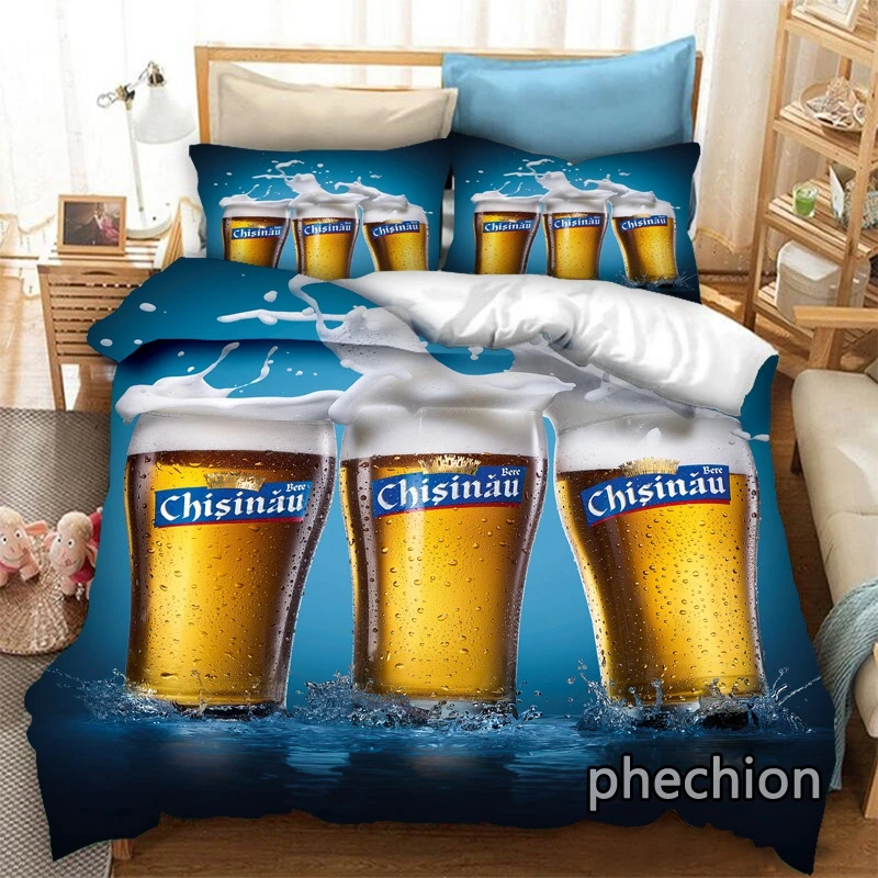 

phechion Beer 3D Print Bedding Set Duvet Covers Pillowcases One Piece Comforter Bedding Sets Bedclothes Bed K510