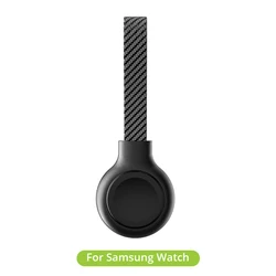 Portable Magnetic Wireless Lanyard Charger with USB Type C Connection (Black for Samsung)