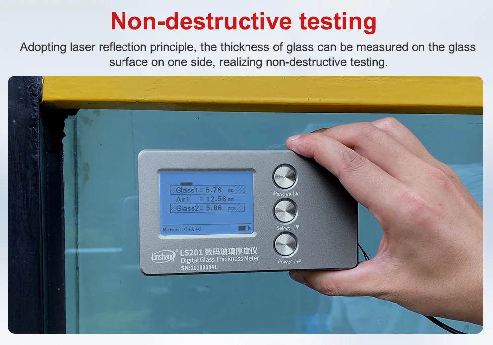 Glass Thickness Gauge Digital Laser Glass Thickness Meter Window Glazing Measuri