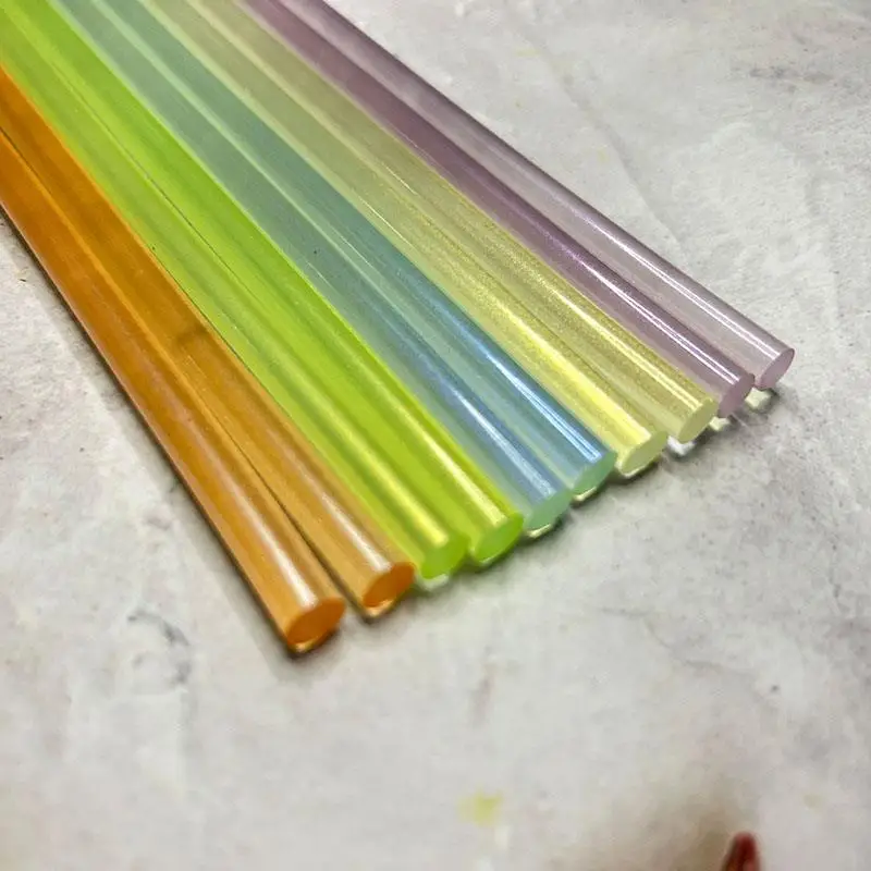 5Pcs 투명 핫멜트 접착제 스틱 래커 접착제 DIY 인감 왁스 스탬프 봉투 초대장 장식 공예 7mm x 200mm