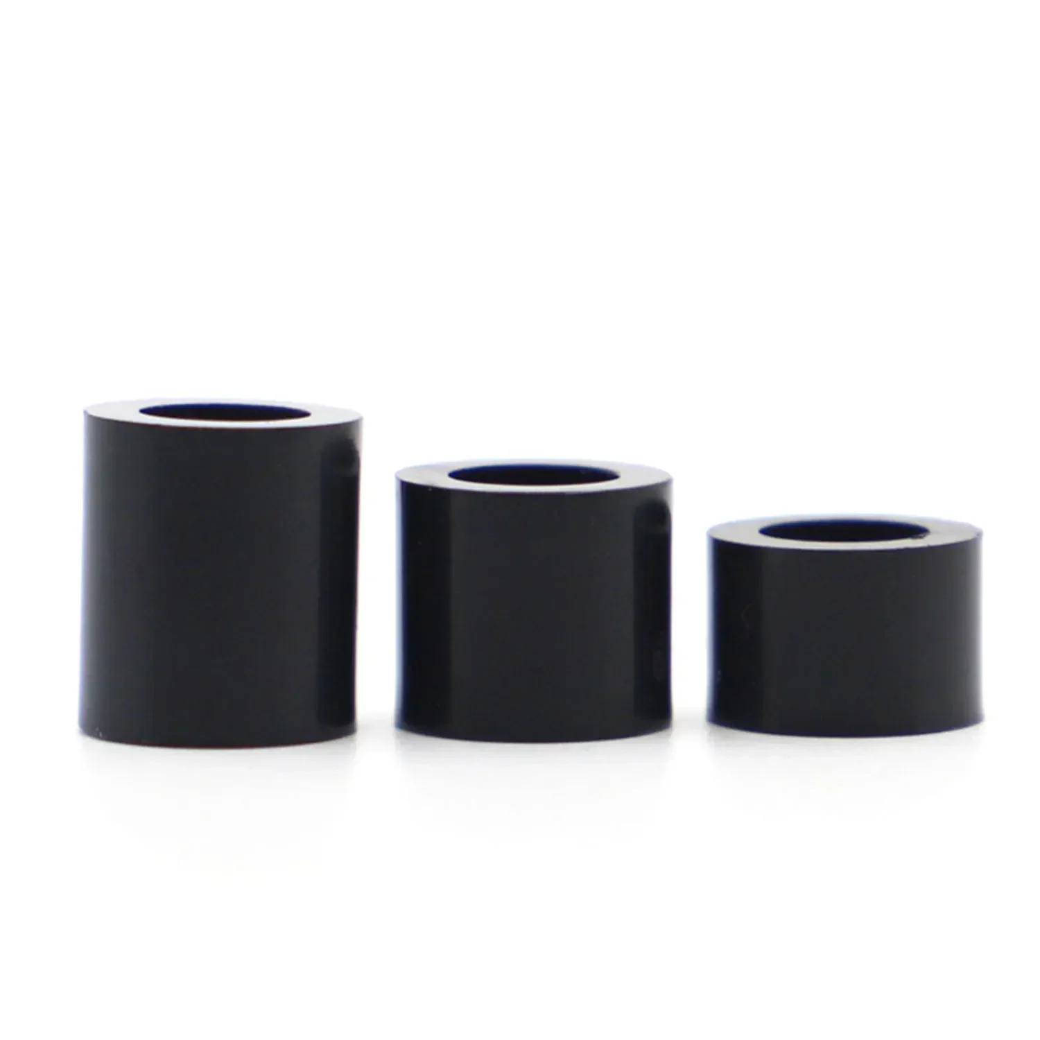 10-50pcs 검정색 ABS 나일론 원형 중공 비 스레드 컬럼 와셔 스탠드 오프 스페이서 M3 M4 M5 M6 M8