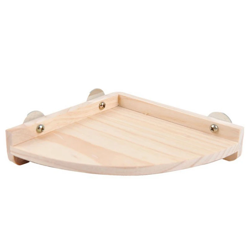Parrot Hamster Stand Board Pet Bird Parrot Wooden Platform Bracket Toy Hamster Branch Perch Bird Cage Toy Pet Stand Board